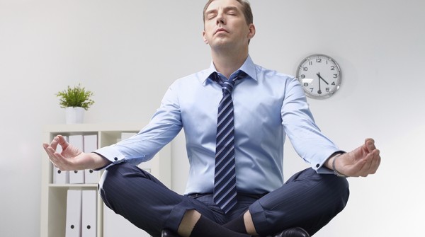 businessman meditating