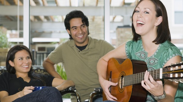 Friends Hanging Out and playing music